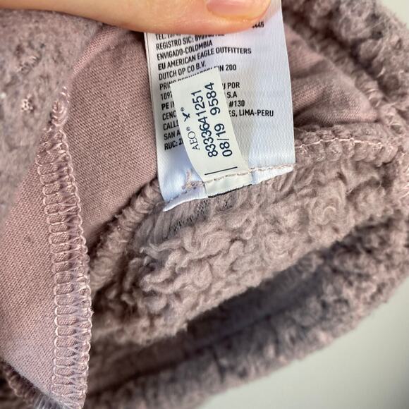 American Eagle Sherpa Fleece Pullover 1/2 Zip Lilac Purple Mock Neck Size Large - Picture 11 of 11